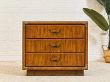 Load image into Gallery viewer, Vintage Pair of Campaign Nightstands
