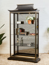 Load image into Gallery viewer, DREXEL HERITAGE Et Cetera Asian Chinoiserie Black Lacquer China Display Cabinet

