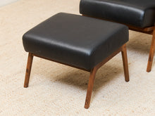 Load image into Gallery viewer, Black Leather Chair and Ottoman
