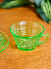 Load image into Gallery viewer, Set of Eight Cup and Saucer Uranium Set

