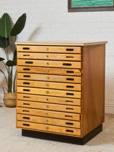 Load image into Gallery viewer, Vintage Distressed Industrial Wood Primitive School House Artist Flat Files Cabinet #4
