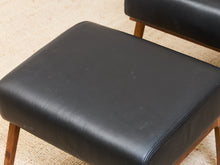 Load image into Gallery viewer, Black Leather Chair and Ottoman

