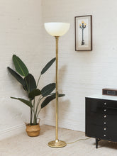 Load image into Gallery viewer, Brass Vintage Torchiere Floor Lamp

