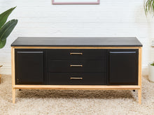 Load image into Gallery viewer, Black and Blonde Mid Century Dresser
