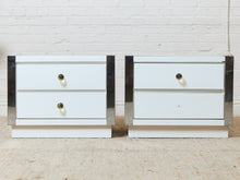 Load image into Gallery viewer, 1980's White Double Drawer Pair of Nightstands
