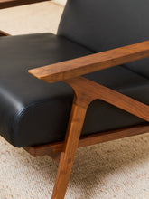 Load image into Gallery viewer, Black Leather Chair and Ottoman
