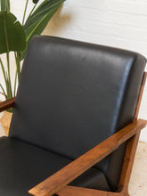 Load image into Gallery viewer, Black Leather Chair and Ottoman
