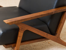 Load image into Gallery viewer, Black Leather Chair and Ottoman
