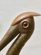 Load image into Gallery viewer, Sergio Bustamante Large Vintage Brass Crane
