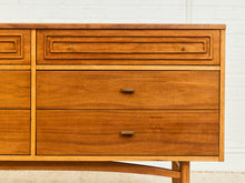 Load image into Gallery viewer, 1960s Broyhill Sculptra Mid Century Walnut 6 Drawer Lowboy Dresser
