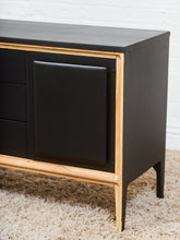 Load image into Gallery viewer, Black and Blonde Mid Century Dresser
