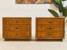 Load image into Gallery viewer, Vintage Pair of Campaign Nightstands
