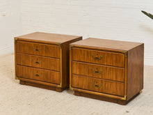Load image into Gallery viewer, Vintage Pair of Campaign Nightstands
