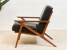 Load image into Gallery viewer, Black Leather Chair and Ottoman
