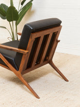 Load image into Gallery viewer, Black Leather Chair and Ottoman
