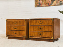 Load image into Gallery viewer, Vintage Pair of Campaign Nightstands
