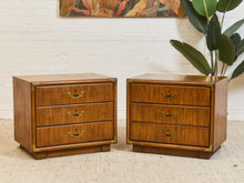Load image into Gallery viewer, Vintage Pair of Campaign Nightstands

