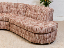 Load image into Gallery viewer, Curved Vintage Sectional Sofa in Rosewood Textured Upholstery

