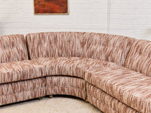 Load image into Gallery viewer, Curved Vintage Sectional Sofa in Rosewood Textured Upholstery
