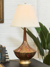 Load image into Gallery viewer, Pair of 1960s Sculptural Brass and Enamel Table Lamps
