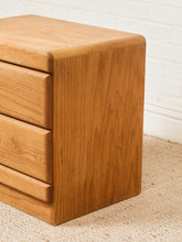 Load image into Gallery viewer, 2 Drawer Boho Oak Nightstand
