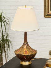 Load image into Gallery viewer, Pair of 1960s Sculptural Brass and Enamel Table Lamps
