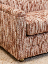 Load image into Gallery viewer, Curved Vintage Sectional Sofa in Rosewood Textured Upholstery
