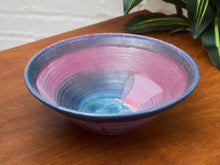 Load image into Gallery viewer, Large Pink and Blue Studio Pottery Bowl
