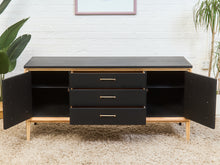 Load image into Gallery viewer, Black and Blonde Mid Century Dresser

