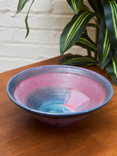 Load image into Gallery viewer, Large Pink and Blue Studio Pottery Bowl
