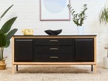 Load image into Gallery viewer, Black and Blonde Mid Century Dresser
