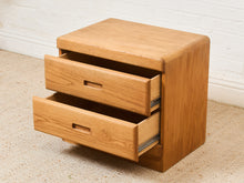 Load image into Gallery viewer, 2 Drawer Boho Oak Nightstand
