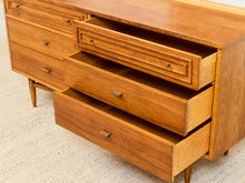 Load image into Gallery viewer, 1960s Broyhill Sculptra Mid Century Walnut 6 Drawer Lowboy Dresser
