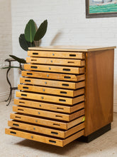 Load image into Gallery viewer, Vintage Distressed Industrial Wood Primitive School House Artist Flat Files Cabinet #4
