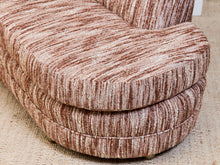 Load image into Gallery viewer, Curved Vintage Sectional Sofa in Rosewood Textured Upholstery
