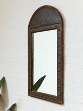 Load image into Gallery viewer, Antique Eastlake Architectural Wood Sunburst Pediment Mirror
