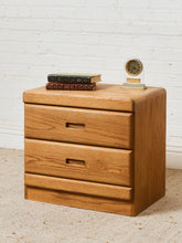 Load image into Gallery viewer, 2 Drawer Boho Oak Nightstand
