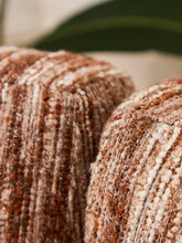 Load image into Gallery viewer, Curved Vintage Sectional Sofa in Rosewood Textured Upholstery
