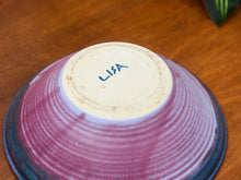 Load image into Gallery viewer, Large Pink and Blue Studio Pottery Bowl
