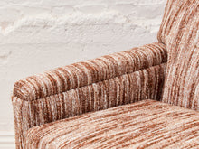 Load image into Gallery viewer, Curved Vintage Sectional Sofa in Rosewood Textured Upholstery
