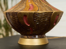 Load image into Gallery viewer, Pair of 1960s Sculptural Brass and Enamel Table Lamps
