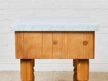 Load image into Gallery viewer, Vintage Butcher Block Marble Top Table
