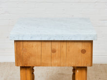 Load image into Gallery viewer, Vintage Butcher Block Marble Top Table
