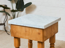Load image into Gallery viewer, Vintage Butcher Block Marble Top Table
