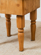 Load image into Gallery viewer, Vintage Butcher Block Marble Top Table

