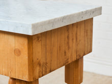 Load image into Gallery viewer, Vintage Butcher Block Marble Top Table
