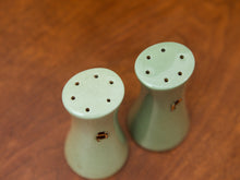 Load image into Gallery viewer, Mid-century Modern salt and Pepper, Shakers Olive Ceramic
