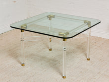 Load image into Gallery viewer, Tubular Lucite and Brass Italian Game Table
