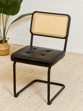 Load image into Gallery viewer, Black and Rattan Dining Chair
