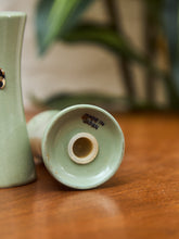 Load image into Gallery viewer, Mid-century Modern salt and Pepper, Shakers Olive Ceramic
